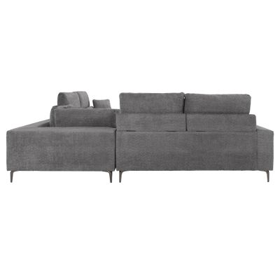 CORNER SOFA SYMMET HM3269.03 GRAY FABRIC-GLOSSY ANTHRACITE LEGS 314x314x90-102Hcm.