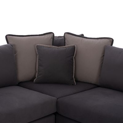 Corner sofa HOME, grey, 2pcs, right corner