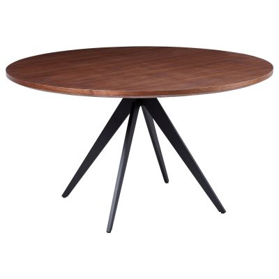 DINING TABLE GRIPPEN HM9452.02 ROUND WITH ASHTREE VENEER IN WALNUT&RUSTIC STYLE Φ140x75Hcm.