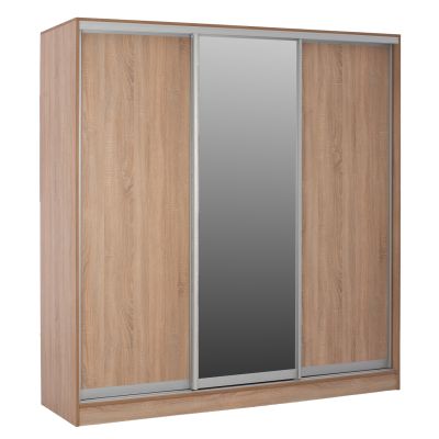 WARDROBE WITH SLIDING DOORS WITH MIRROR SONAMA OAK HM2435 200X60X210