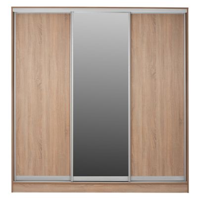 WARDROBE WITH SLIDING DOORS WITH MIRROR SONAMA OAK HM2435 200X60X210