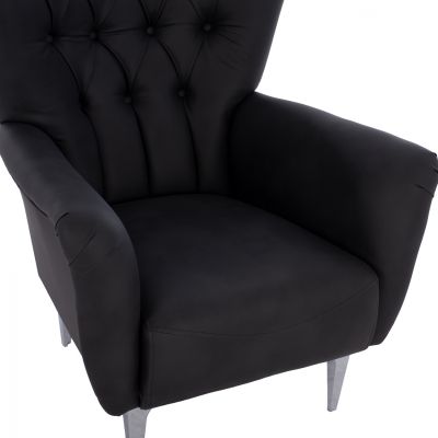 HM9217.01 bergere, black, Chesterfield-style, 87x88x100