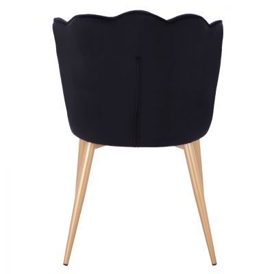 CHAIR HM8737.04 VELVET BLACK WITH METAL GOLD FRAME 48x48x85 cm.