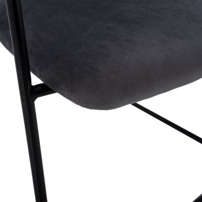 MEDIUM HEIGHT STOOL HM8735.01 GRAY VELVET WITH METAL FRAME 54x58x95Y cm.