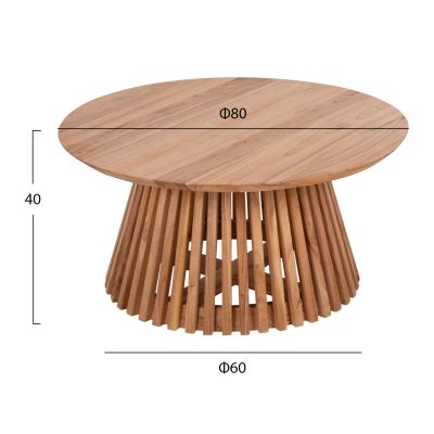 LIVING ROOM TABLE FRANTZ HM9387.01 SOLID MINDI NATURAL D80X40H