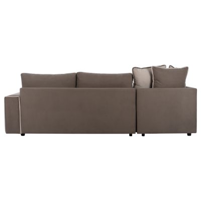 Corner sofa HOME, beige-brown, 2pcs, left corner, stain-resistant and water-repellent fabri