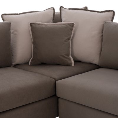 Corner sofa HOME, beige-brown, 2pcs, left corner, stain-resistant and water-repellent fabri