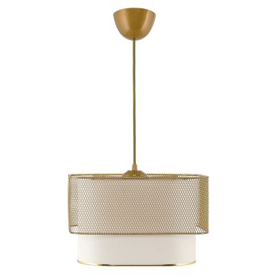 CEILING PENDANT HM7660.02 METAL-FABRIC GOLD-WHITE 30x20(65)Hcm.