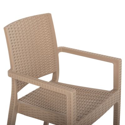 КРЕСЛО ПОЛИПРОПИЛЕНОВ ТЕЖКО КАГАНУ HM5134.03 КАПУЧИНО 58x55x88Hсм.
