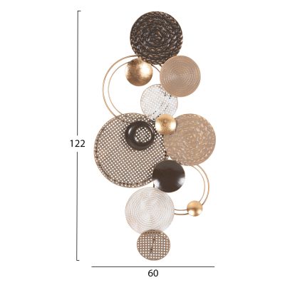 ДЕКОР ЗА СТЕНА HM4215 МЕТАЛ В ЕЛЕКТРОЗЕМНИ ЦВЕТОВЕ 60x5x122 см.