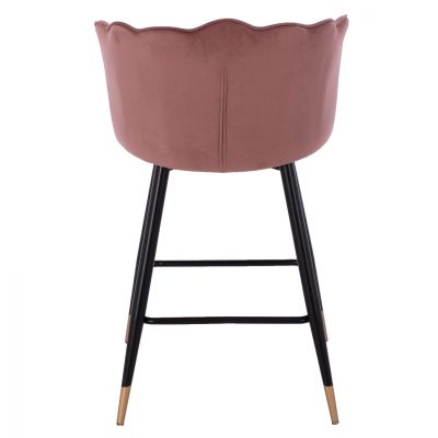 MEDIUM HEIGHT STOOL HM8736.02 VELVET DUSTY PINK METAL FRAME 50x50x90 cm.