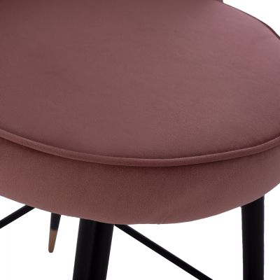 MEDIUM HEIGHT STOOL HM8736.02 VELVET DUSTY PINK METAL FRAME 50x50x90 cm.