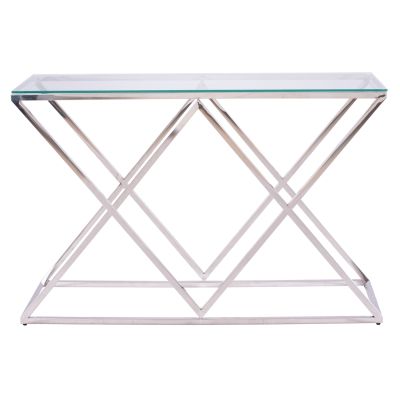 TABLE CONSOLE HOLLAND HM8622.01 WITH GLASS AND CHROME BASE 120X40X78