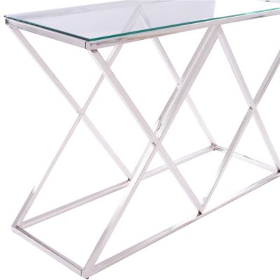 TABLE CONSOLE HOLLAND HM8622.01 WITH GLASS AND CHROME BASE 120X40X78