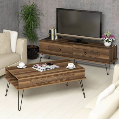 LIVING ROOM COMPOSITION HM11851.03 2PCS MELAMINE IN WALNUT