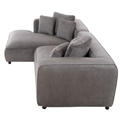 CORNER SOFA (LEFT) 3-SEATER GRACE HM3280.03L GREY FABRIC 252x105-160x70-90Hcm.