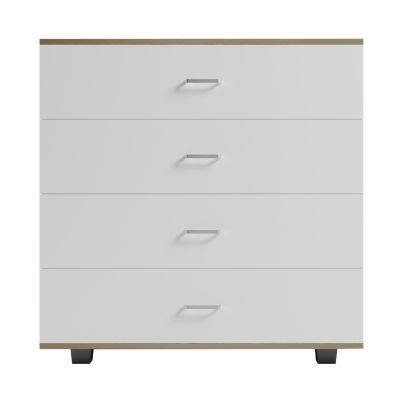 CHEST OF DRAWERS WITH 4 DRAWERS THORG HM8996.04 MELAMINE IN SONAMA-WHITE 80x40x83Hcm.