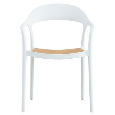 ARMCHAIR POLYPROPYLENE CLEO HM5935.01 WHITE-BEIGE 57x53x81Hcm.