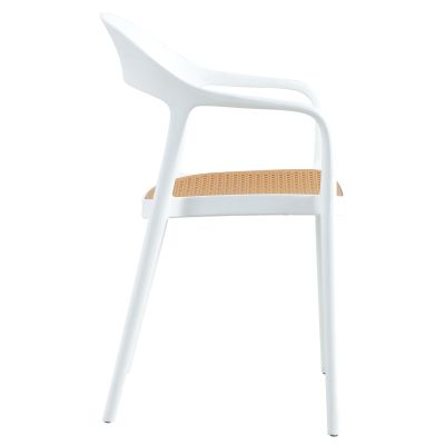 ARMCHAIR POLYPROPYLENE CLEO HM5935.01 WHITE-BEIGE 57x53x81Hcm.