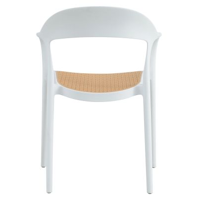 ARMCHAIR POLYPROPYLENE CLEO HM5935.01 WHITE-BEIGE 57x53x81Hcm.