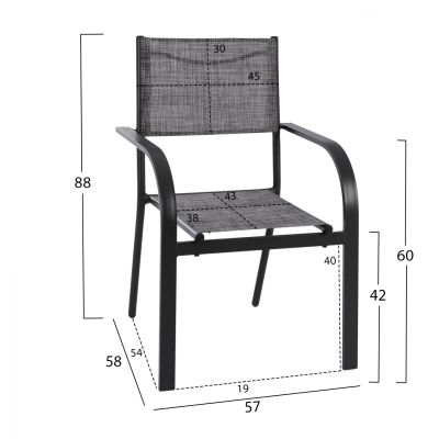 ТРАПЕЗЕН КОМПЛЕКТ 7 ЧАСТИ МАСА СИВА 150X90 И КРЕСЛО TEXTLINE СИВО HM11532.01