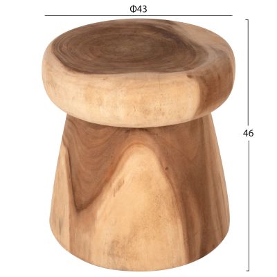 SIDE TABLE ROUND CUPRE HM9793 SOLID SUAR WOOD-NATURAL Φ43x46Hcm.