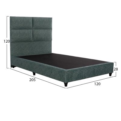 Bed Milo HM646.27, green NUBUCK-type fabric, 120x200cm