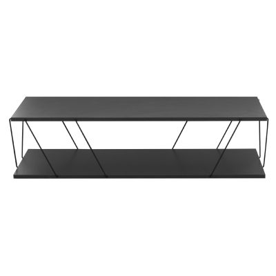 COFFEE TABLE TARS HM8927.20 GREY MELAMINE-BLACK METAL RODS 120Χ50Χ30Hcm.