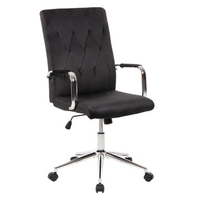 OFFICE CHAIR JOSEF HM1181.04 BLACK VELVET-INOX BASE 58x61x105-113Hcm.