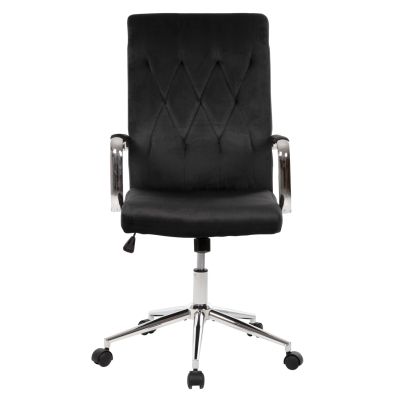 OFFICE CHAIR JOSEF HM1181.04 BLACK VELVET-INOX BASE 58x61x105-113Hcm.