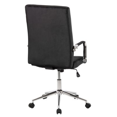 OFFICE CHAIR JOSEF HM1181.04 BLACK VELVET-INOX BASE 58x61x105-113Hcm.