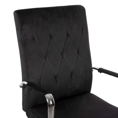 OFFICE CHAIR JOSEF HM1181.04 BLACK VELVET-INOX BASE 58x61x105-113Hcm.