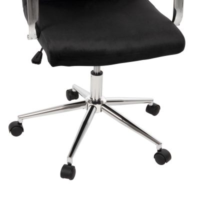 OFFICE CHAIR JOSEF HM1181.04 BLACK VELVET-INOX BASE 58x61x105-113Hcm.