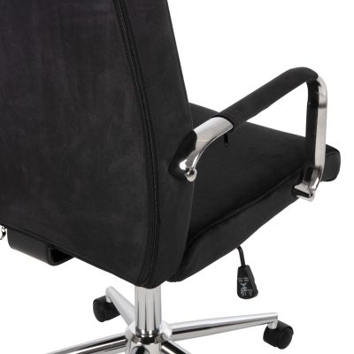 OFFICE CHAIR JOSEF HM1181.04 BLACK VELVET-INOX BASE 58x61x105-113Hcm.