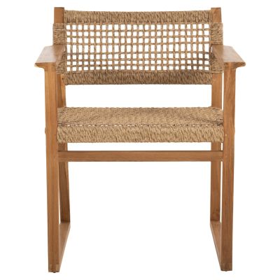 ARMCHAIR NARLEY HM9824 TEAK WOOD-SYNTHETIC ROPE IN NATURAL COLOR 60.5x52x76Hcm.