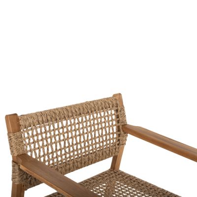 ARMCHAIR NARLEY HM9824 TEAK WOOD-SYNTHETIC ROPE IN NATURAL COLOR 60.5x52x76Hcm.