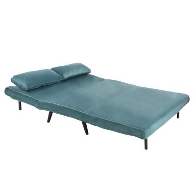 SOFABED FOR 2 PEOPLE ASMA HM3077.15 VELVET IN MINT COLOR 140x80x77Hcm.