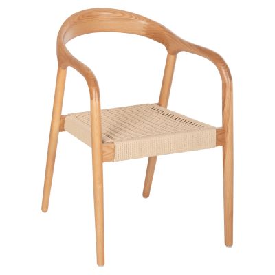 ARMCHAIR HM9874 ASHWOOD FRAME-PAPER ROPE SEAT 57x54x78Hcm.