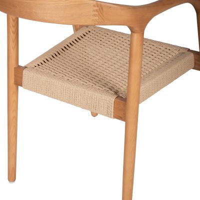 ARMCHAIR HM9874 ASHWOOD FRAME-PAPER ROPE SEAT 57x54x78Hcm.