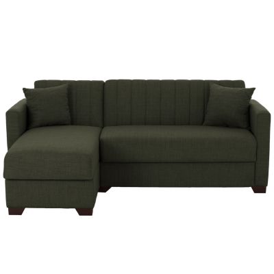 HM3244.05, corner sofa-bed, dark olive, reversible, 200x133x77cm