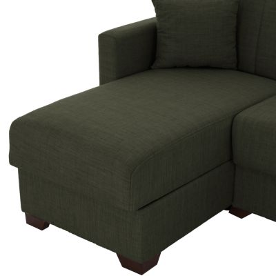 HM3244.05, corner sofa-bed, dark olive, reversible, 200x133x77cm