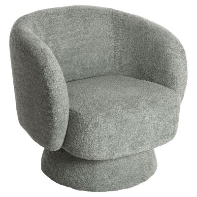 ARMCHAIR SWIVEL KARLEN HM9592.05 PISTACHIO GREEN BOUCLE FABRIC 79x79x76 Hcm.