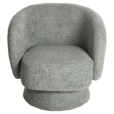 ARMCHAIR SWIVEL KARLEN HM9592.05 PISTACHIO GREEN BOUCLE FABRIC 79x79x76 Hcm.