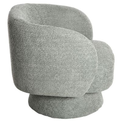 ARMCHAIR SWIVEL KARLEN HM9592.05 PISTACHIO GREEN BOUCLE FABRIC 79x79x76 Hcm.