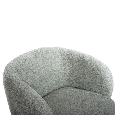 ARMCHAIR SWIVEL KARLEN HM9592.05 PISTACHIO GREEN BOUCLE FABRIC 79x79x76 Hcm.