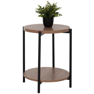 SIDE TABLE NED HM8754.11 ROUND MELAMINE 2 LEVELS METAL LEGS Φ40x52Hcm.