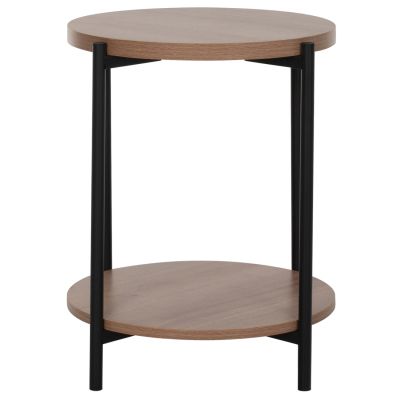 SIDE TABLE NED HM8754.11 ROUND MELAMINE 2 LEVELS METAL LEGS Φ40x52Hcm.