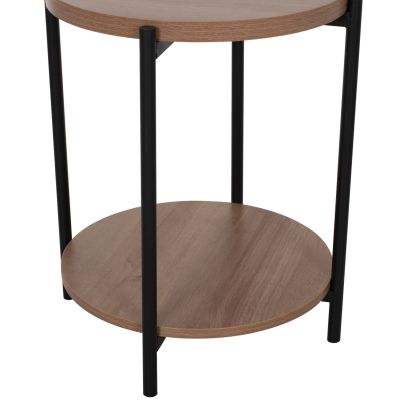 SIDE TABLE NED HM8754.11 ROUND MELAMINE 2 LEVELS METAL LEGS Φ40x52Hcm.