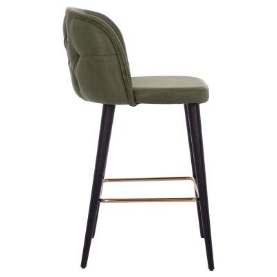 BAR STOOL MARCELLO PROFESSIONAL HM9280.13 NUBUCK-TYPE WOODEN CYPRESS GREEN 50x49,5x101,5Hcm.