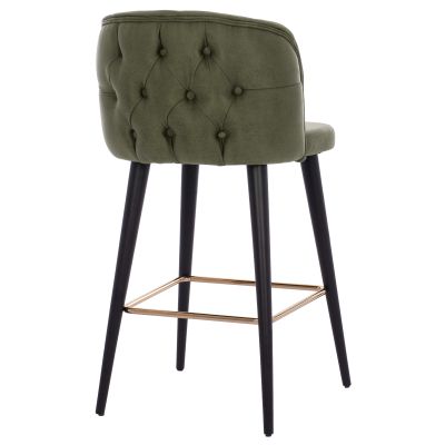 BAR STOOL MARCELLO PROFESSIONAL HM9280.13 NUBUCK-TYPE WOODEN CYPRESS GREEN 50x49,5x101,5Hcm.